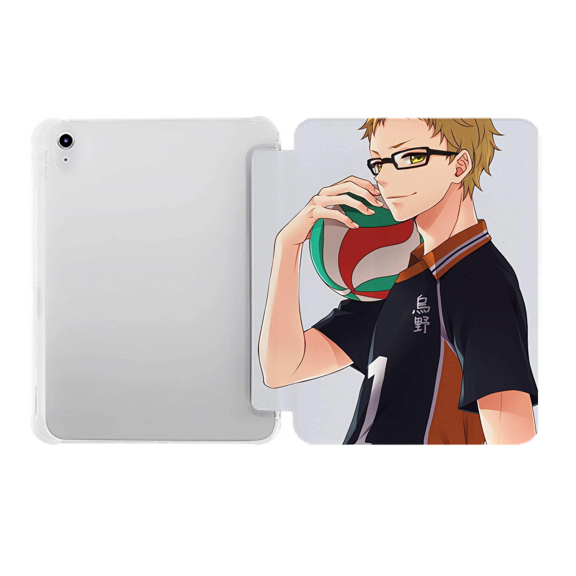 （画像用） ハイキュー!! Haikyu!! IPad ケース ペン収納付き 三つ折りスタンド PUレザー×シリコン 対応機種9.5/10.5/10.9インチ
